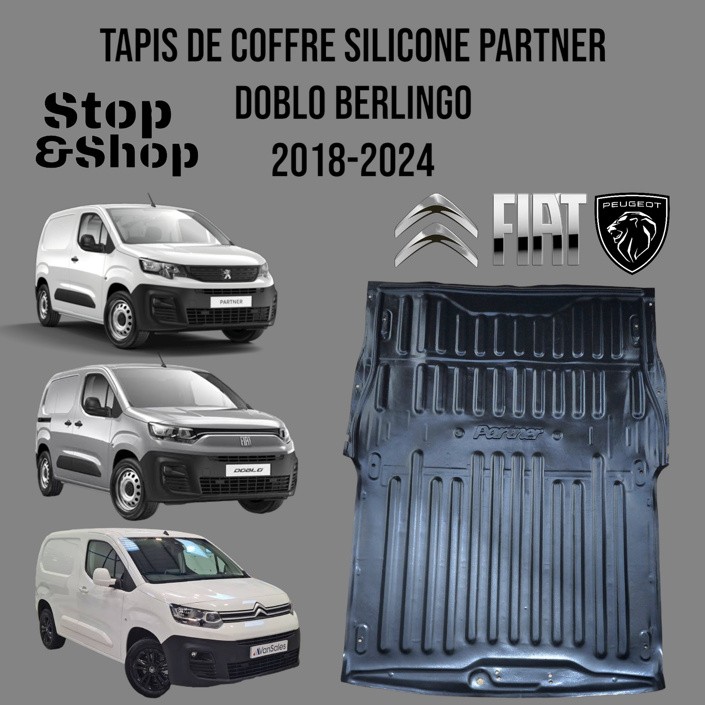 Tapis coffre arriere silicone Doblo