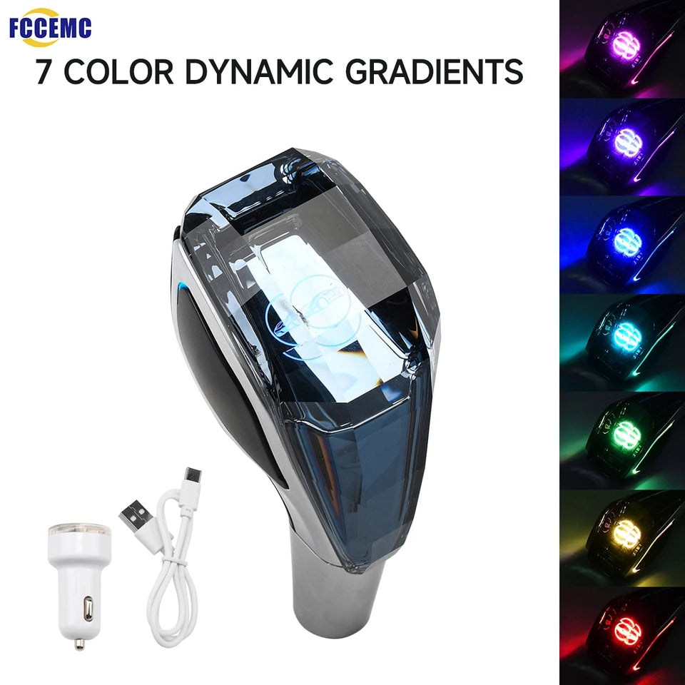Pommeau de levier vitesse led multi couleur 7 marques
