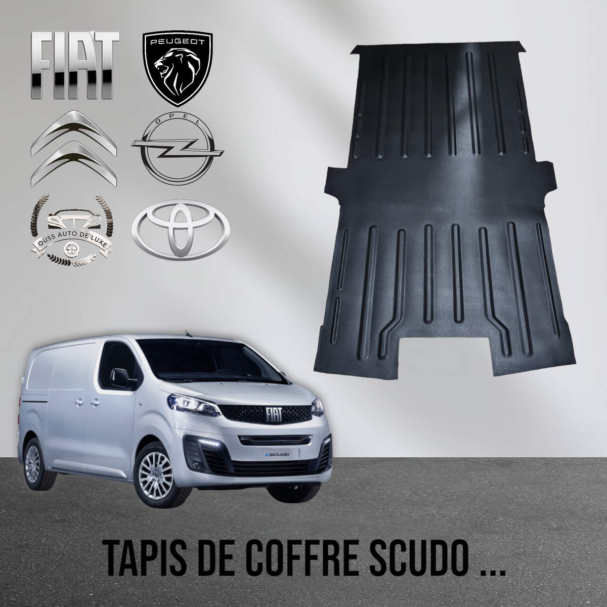 Tapis coffre arriere voiture commercial matière Tpe qualité 1er