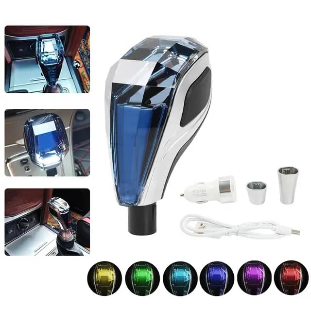 Pommeau de levier vitesse led multi couleur 7 marques